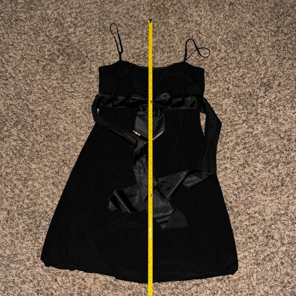 Little black dress  with diamond studded black bow in front